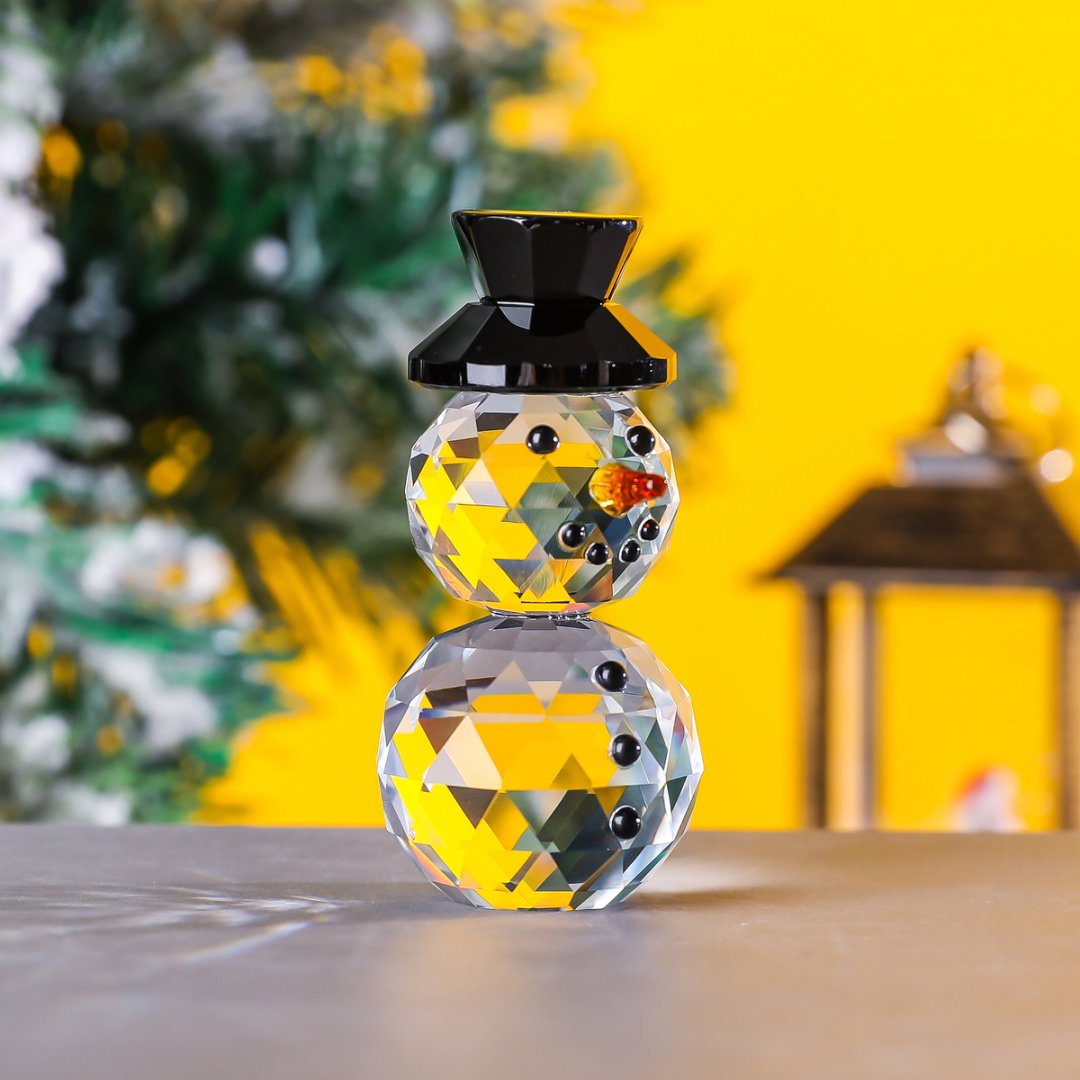 Crystal Black Hat Snowman Figu - đánh giá và giá Paper Weight Crystal