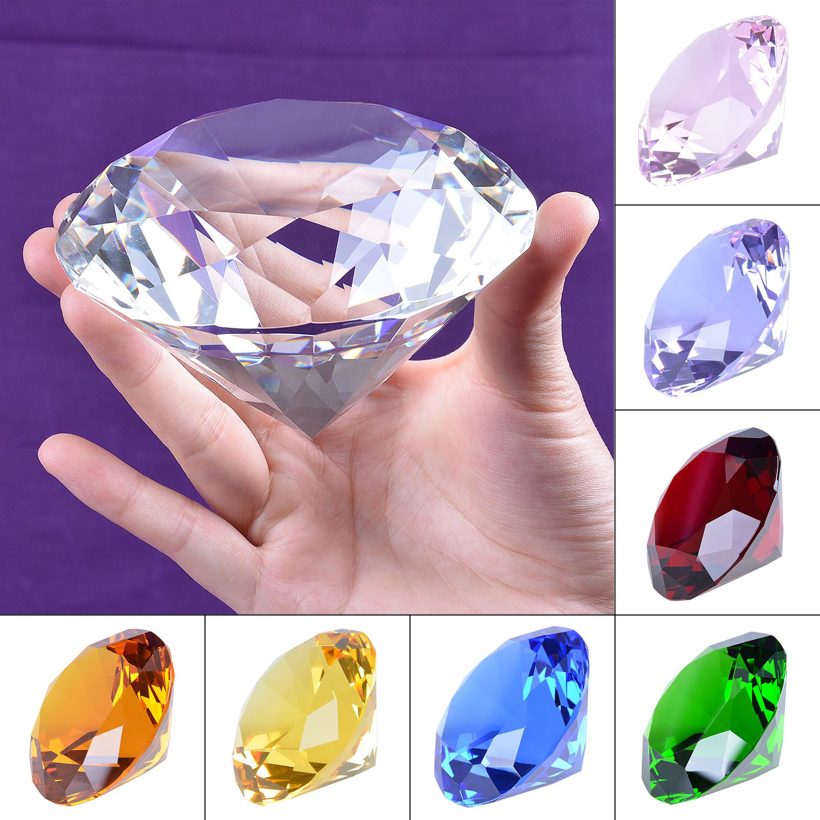 1pcs Crystal Diamond Shaped Pa - đánh giá và giá Paper Weight Crystal